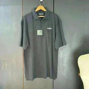 Zippo EvRun Golf Polo Shirt Solid Black Pima Cotton Stretch NWT Knit L Eversole‎